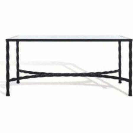 SAFAVIEH Matilda Glass & Metal Coffee Table, Black AMH8318C